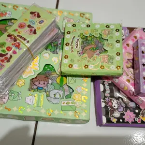 [DOTDING]Stiker Kartun Glitter Shiny 200 Lembar – Stiker Lucu Aesthetic untuk Hias Buku Catatan, Diary Jurnal, Casing HP, Kerajinan DIY – Paket Hemat Isi Banyak untuk Mahasiswa / Pelajar / Hadiah