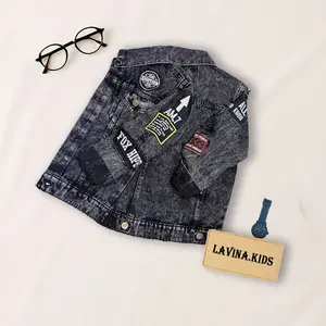 Jaket Jeans Denim Hiphop Couple dari 3 tahun hingga dewasa motif bordir Pria wanita