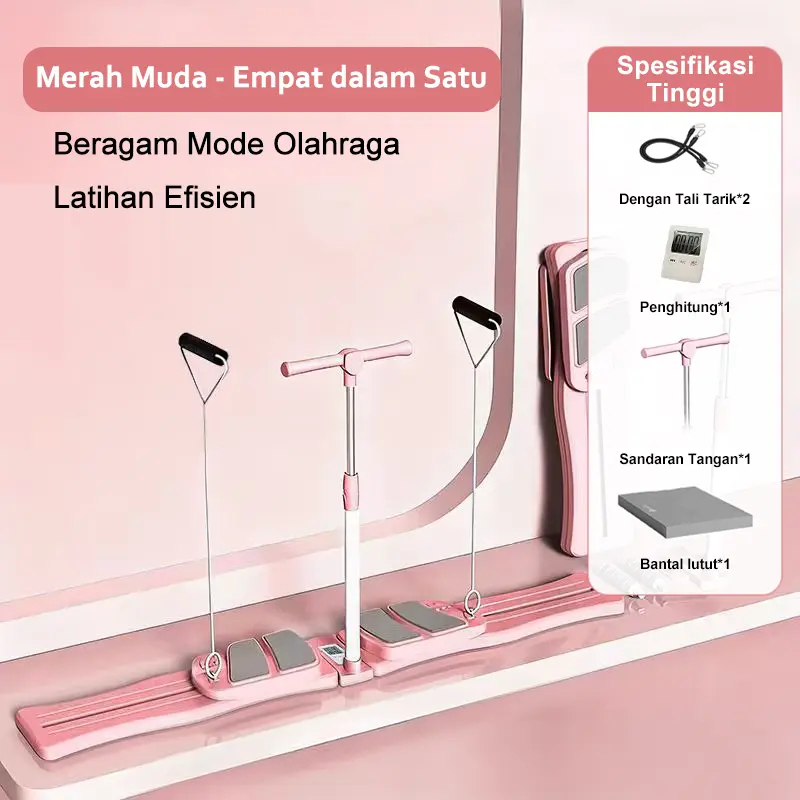 Merah muda (Tiang Pegangan+Tali Tarik+Time)