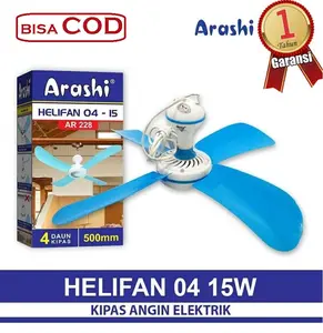 KIPAS ANGIN GANTUNG LANGIT LANGIT PLAFON HELIFAN MINI HELIFAN 15WATT ARASHI