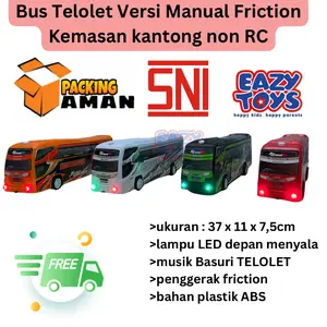 Mainan Mobil Bus Telolet Basuri Friction Fungsi Lampu dan Suara