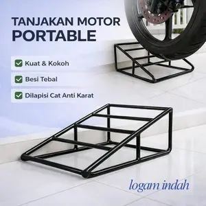 Tanjakan Motor Portable Besi Tebal — Ramp Motor Anti Slip untuk Naik Turun Motor