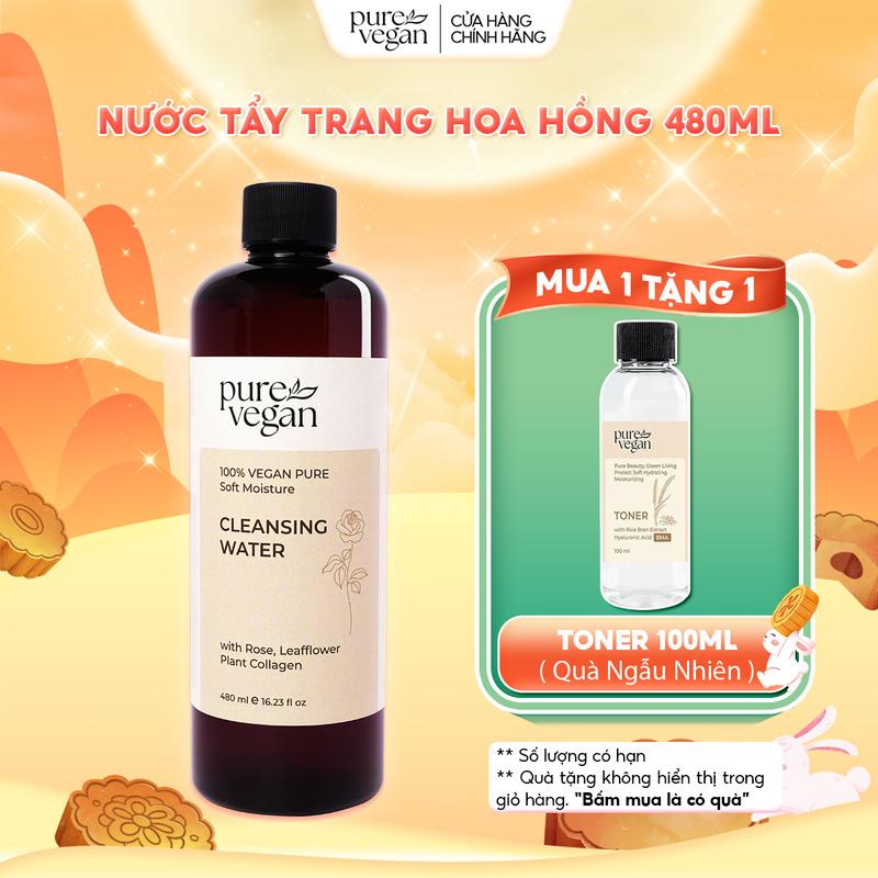 [VOUCHER 30K] Nước Tẩy Trang Thuần Chay Pure Vegan Giúp Giữ Ẩm Làm Sạch Bã Nhờn Làm Dịu Da - 480ml