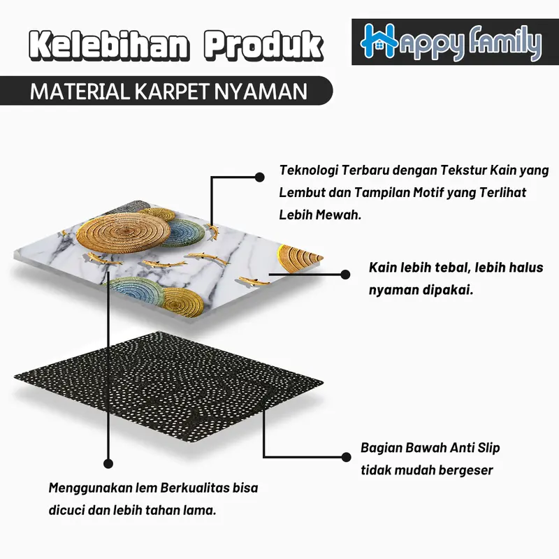 (HF) LOKAL x VIDIA UTAMI Karpet Permadani 150x200CM Polyester Elegan Anti Slip 1