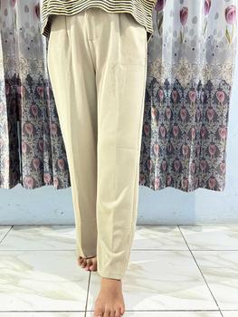 Product Review of Cozie Knit Loose Pants-Celana Highwaist Panjang Kulot Rib Premium Celana Panjang Korean Style Anti Kusut Karet Melar from u**1 0