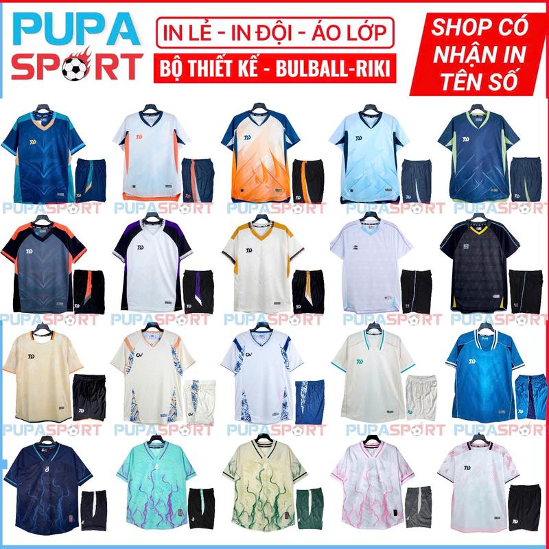 PUPA SPORT Top Mẫu Đồ Thể Thao Quần Áo Bóng Đá Mới Nhất 2025 Vải Thun Lạnh & Mè Hàn Cao Cấp Cho Nam Nữ Có In Tên Số Bộ Thể Thao Không Logo