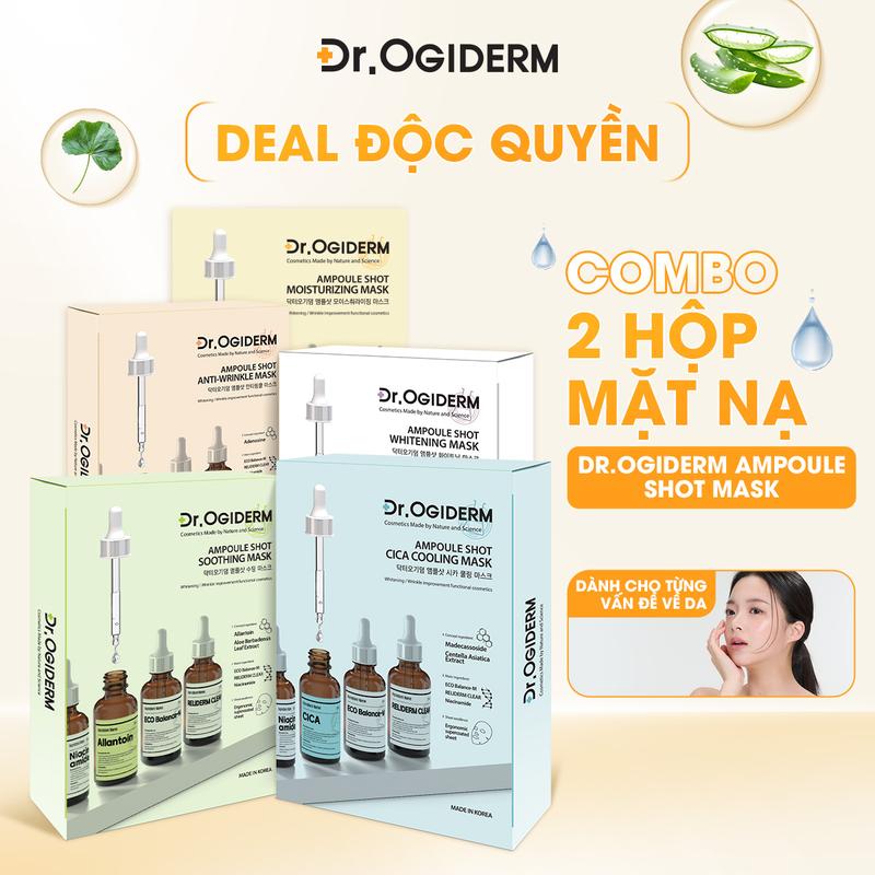 [DEAL ĐỘC QUYỀN] DR OGIDERM COMBO 2 Hộp Mặt Nạ Vải Vi Sợi Ampoule Shot Mask Công Nghệ Chăm Da Thế Hệ Mới Từ Hàn Quốc 30ml 0