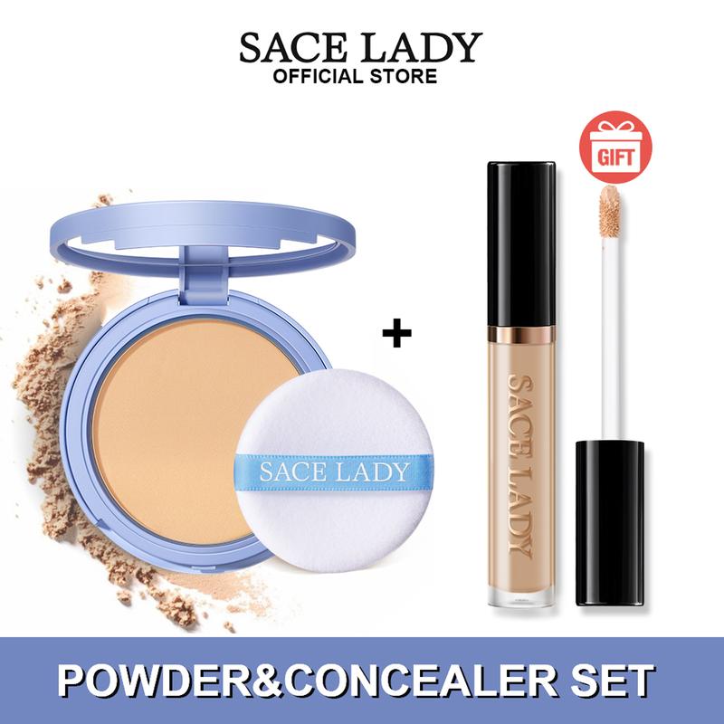 Quà Tặng Miễn Phí SACE LADY 2 Bộ Trang Điểm Khuôn Mặt Phấn Phủ Mờ &Che Khuyết Điểm Toàn Diện Mỹ Phẩm Kiểm Soát Dầu Lâu Trôi