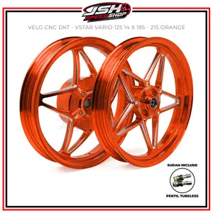 Velg CNC DKT VSTAR Set Depan Belakang Bintang Laut Ring 14 160/185 185/215 Mio Smile Soul Sporty Vario 125 110 Beat Scoopy Spacy Genio