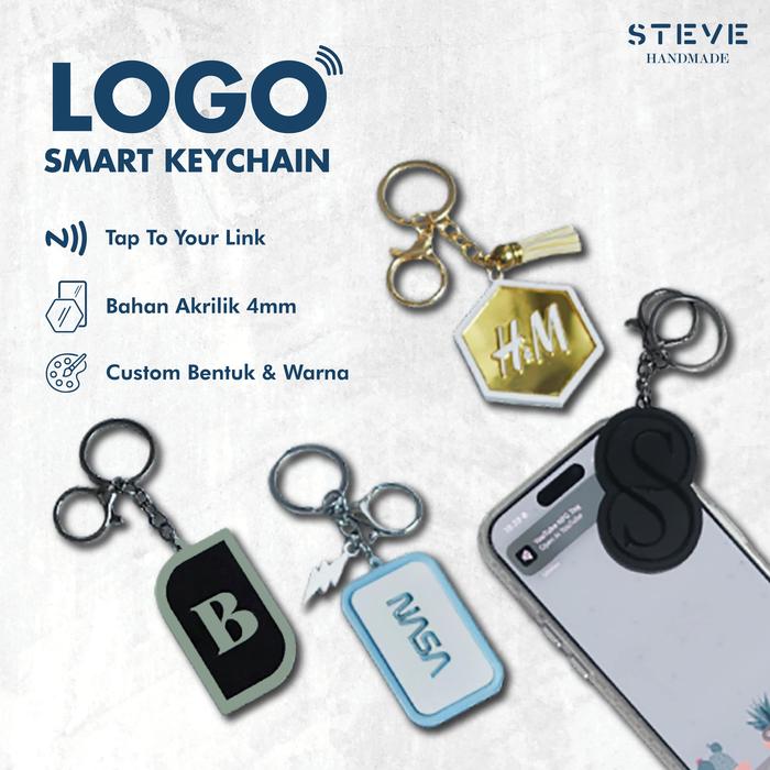 Jual Custom Smart NFC Keychain Gantungan Kunci NFC Inisial Logo Link ...