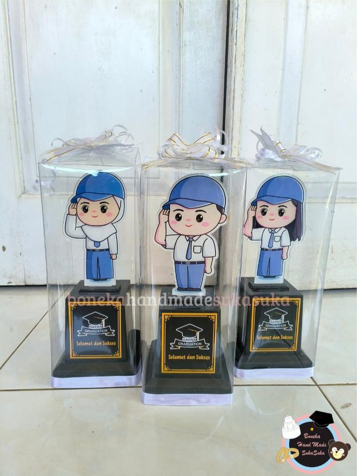 Gambar BONKA Piala Akrilik Wisuda SMA SMK Costum Nama Foto Logo Sekolah Dan Kartu Ucapan Free Mika + Pita - Cowo dari Bonekahandmadesukasuka Kota Surakarta Tokopedia