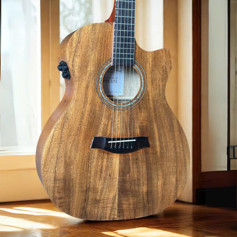 Đàn Guitar Acoustic X5 Lắp EQ M2 Có Loa Trên Thùng Full Gỗ KOA ST.Real Guitar Sài Thành Bảo Hành 3 Năm Chống Bám Bụi Action Thấp