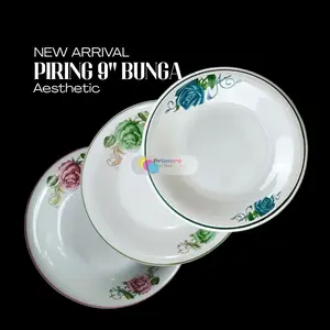 Piring Makan Keramik 1 Lusin Isi 12 pcs 9 Inch Motif Bunga Estetik Packing Palet Piring Makan Keramik 1 Lusin Isi 12 pcs 9 Inch Motif Bunga Estetik Packing Palet