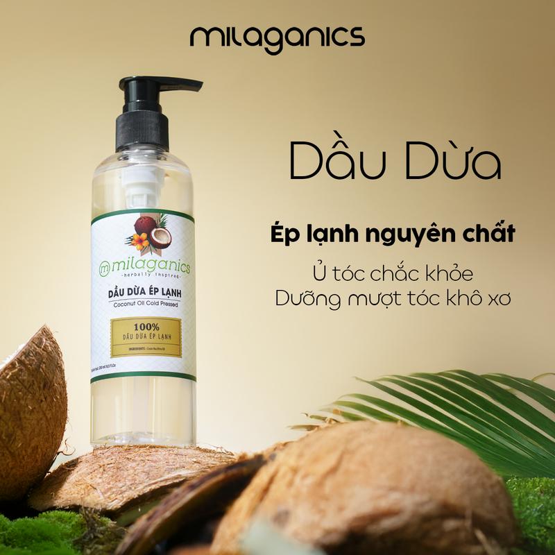  Dầu Dừa Tinh Khiết Vitamin E Dưỡng Tóc MILAGANICS Dầu Ủ Tóc Dưỡng Mi Mày Dưỡng Mềm Môi - Dầu Massage Body Oil Mặt Dầu Dưỡng Thể Dưỡng Ẩm Da Mềm Mịn Thiên Nhiên - Tinh Dầu Dưỡng Da Body - Dầu Dừa Ép Lạnh Trắng Răng EHERB Nữ Women 