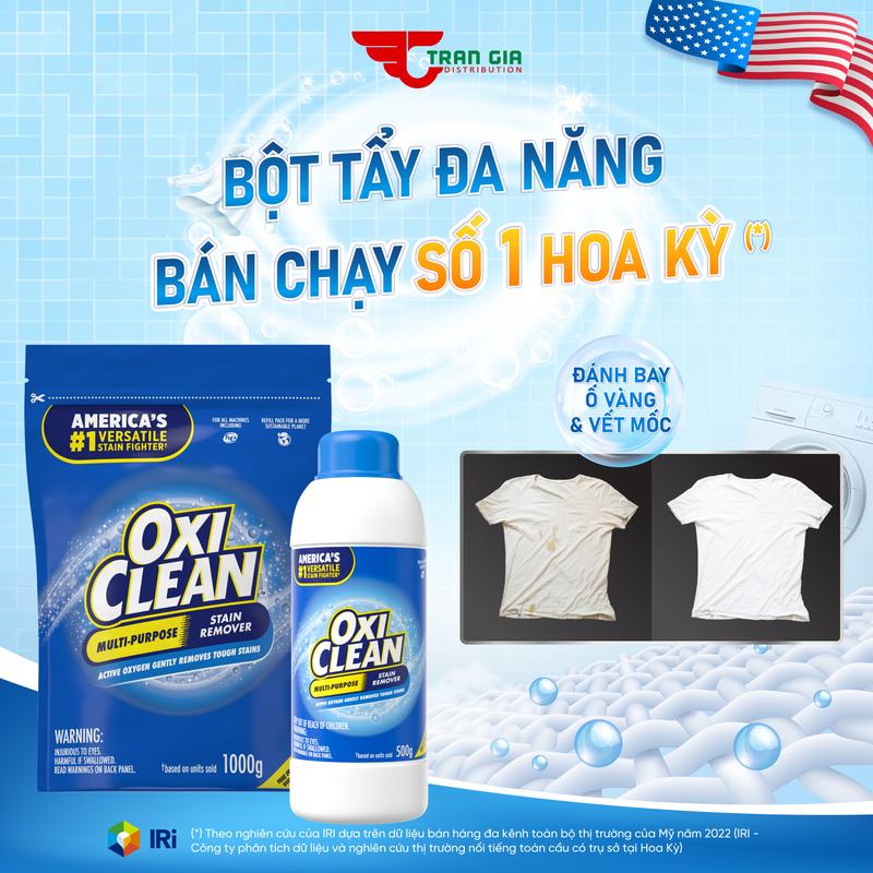 Bột Giặt Tẩy Đa Năng OXICLEAN Công Nghệ Oxygen Tẩy Mốc Nhà Vệ Sinh, Làm Sạch Lồng Giặt, Loại Bỏ Nhanh Các Vết Bẩn Cứng Đầu Dầu Mỡ Ố Vàng, Không Mùi An Toàn Cho Làn Da