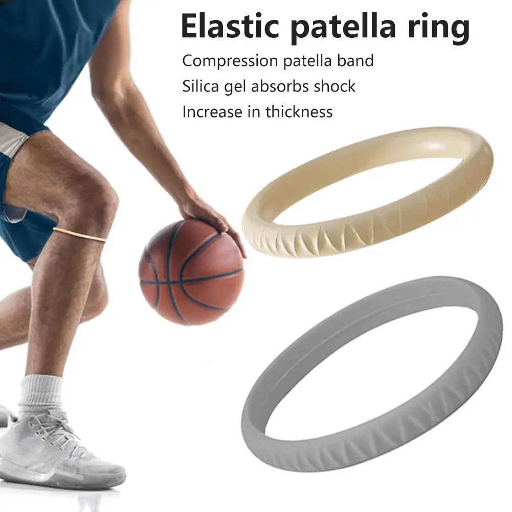 Patella Halus, 2pcs, dengan Jalur Daya Lutut Bola Keranjang, Gelung Tali Sendi Lutut Patella Tinggi, Gelang Getah, Pad Lutut, Penetapan Elastik, Perlindungan, Silikon, Selesa, Sesuai untuk Berlari dan Kecergasan