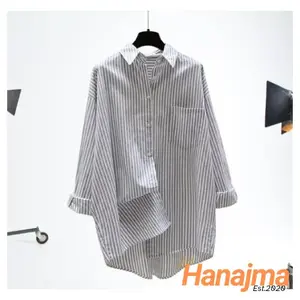 kemeja brisa motif salur-kemeja wanita trend