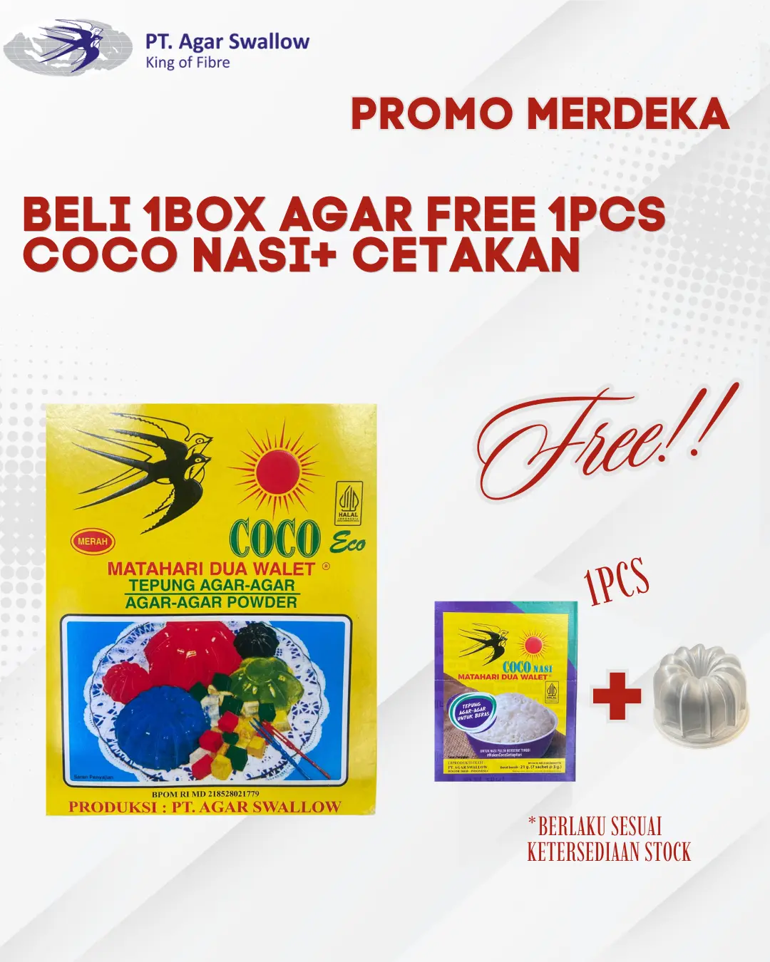 AGAR SWALLOW COCO Eco 7gr 1Box @ 12Pcs PROMO