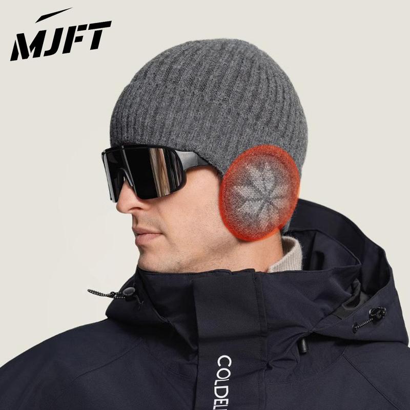 Mũ len giữ ấm có bịt tai MJFT chất len dày mềm mại chống gió unisex nam nữ phong cách Hàn Quốc mũ mùa đông đi xe máy ngoài trời mũ trượt tuyết thời trang