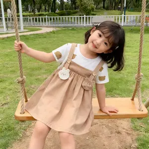 [PRINCESS ANAK]1 Bulan - 2 Tahun Dress Anak Perempuan Import Korean Style - Dress Bayi Perempuan Desain Beruang Cantik, Baju Bayi Perempuan Lucu dan Nyaman untuk