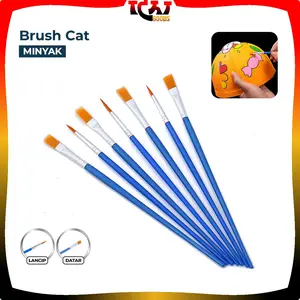 [COD] IG A98 Kuas Lukis Cat Air Paint Brush Nilon Ujung Pointed dan Flat / Kuas Kecil Lancip Datar Art Brush Cat Minyak Akrilik