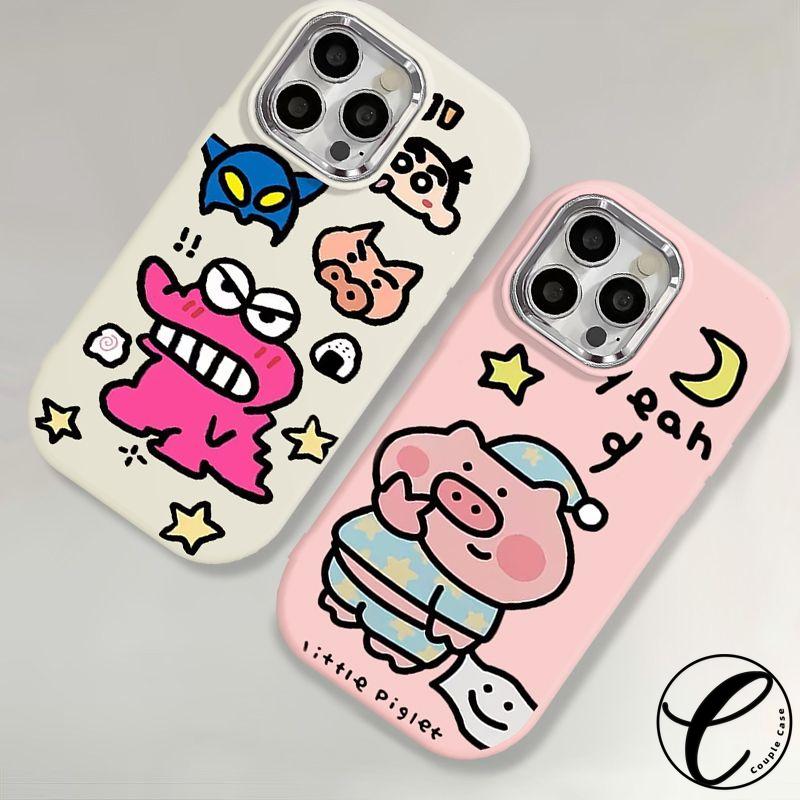 Ốp Ống Kính Kim Loại Mạ Cho Vivo Y11, Y17S, Y35, Y20, Y17, Y02, Y21s, V29, Y16, Y15A, Y33s, Y20s, Y02s, Y15s, Y12, Y20i, Y27, Y21, Y22, Y15, Y36, V25, V25E, Y91C, Y11s, Cặp Đôi Dễ Thương, Heo, Ốp Cá Sấu Màu Hồng Vui Nhộn