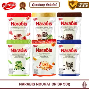Naraya NARABIS Chocolate Strawberry Matcha Cookies Cream Assortment Nougat Crisp 90g