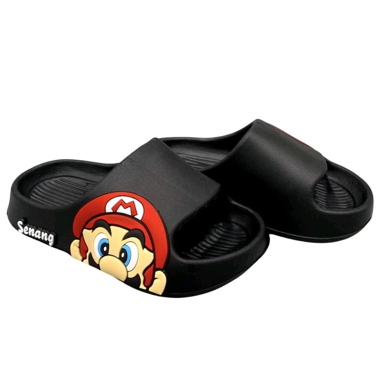 Sandal Selop Anak Cowok Sendal Anak Laki-laki Slip On Ringan Nyaman Kekinian Motif Mario 3