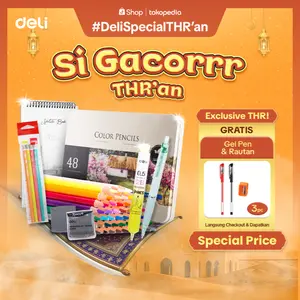 [GACORRR THR'AN] Deli Combo Oil Pensil 24/36/48/72 + SketchBook Free Gel Pen Free Penghapus Kertas Pencil Peralatan - BTS Exclusive" Stationery