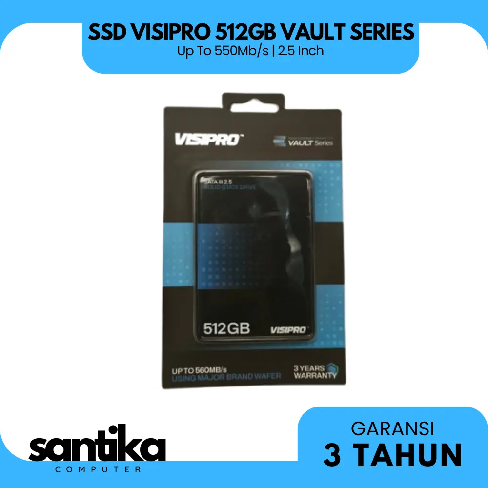 SSD VISIPRO VAULT SERIES 512GB 2.5" SATA III Up To 560MB/s - STORAGE FOR LAPTOP & PC COMPUTER