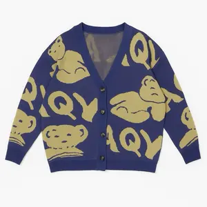 Premium Store -AQY -knit motif bahan  premium Knitwear Panjang Kardigan Oversize   rajut cardigan korean style