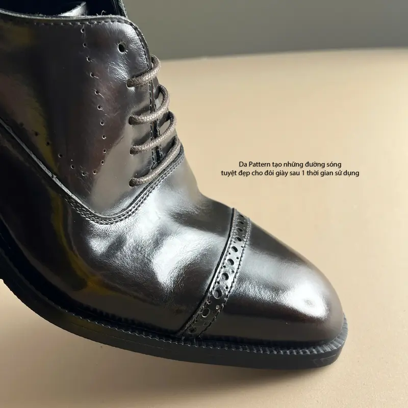 Giày Oxford Captoe Nam Màu Nâu Patina, Brogue Oxford Brown Hiệu Dustino cổ điển 5