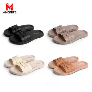 [MACKER'S] 2429 Sandal Selop Wanita Tinggi Sandal Kekinian Kasual Teplek Empuk Sandal Wedges Wanita Sendal Cewek
