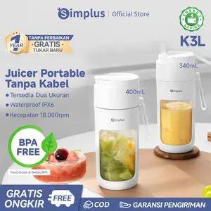 【SUPER DEALS】Simplus Blender Portabel 340ml Juicer Multifungsi Gelas Siap Minum 10 Set Mata Pisau Jus Buah dan Sayur ZZJH008