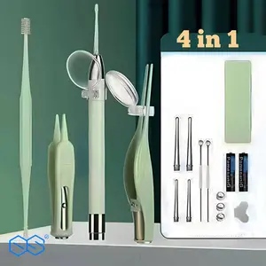 Alat Pembersih Telinga Bayi LED 4IN1 Korek Upil  Bayi Silikon Earpick Nose Tweezer