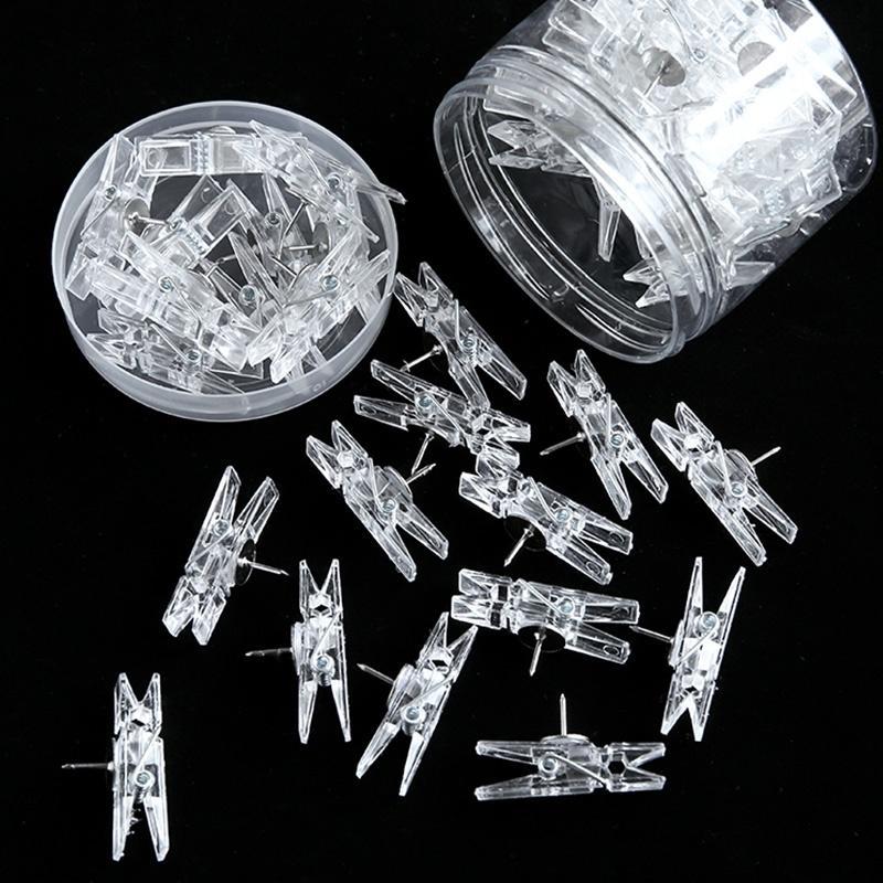Dual Function Clips 20 Pcs Mini Dual Function Transparent PVC Clips Creative Wall/Photo ...