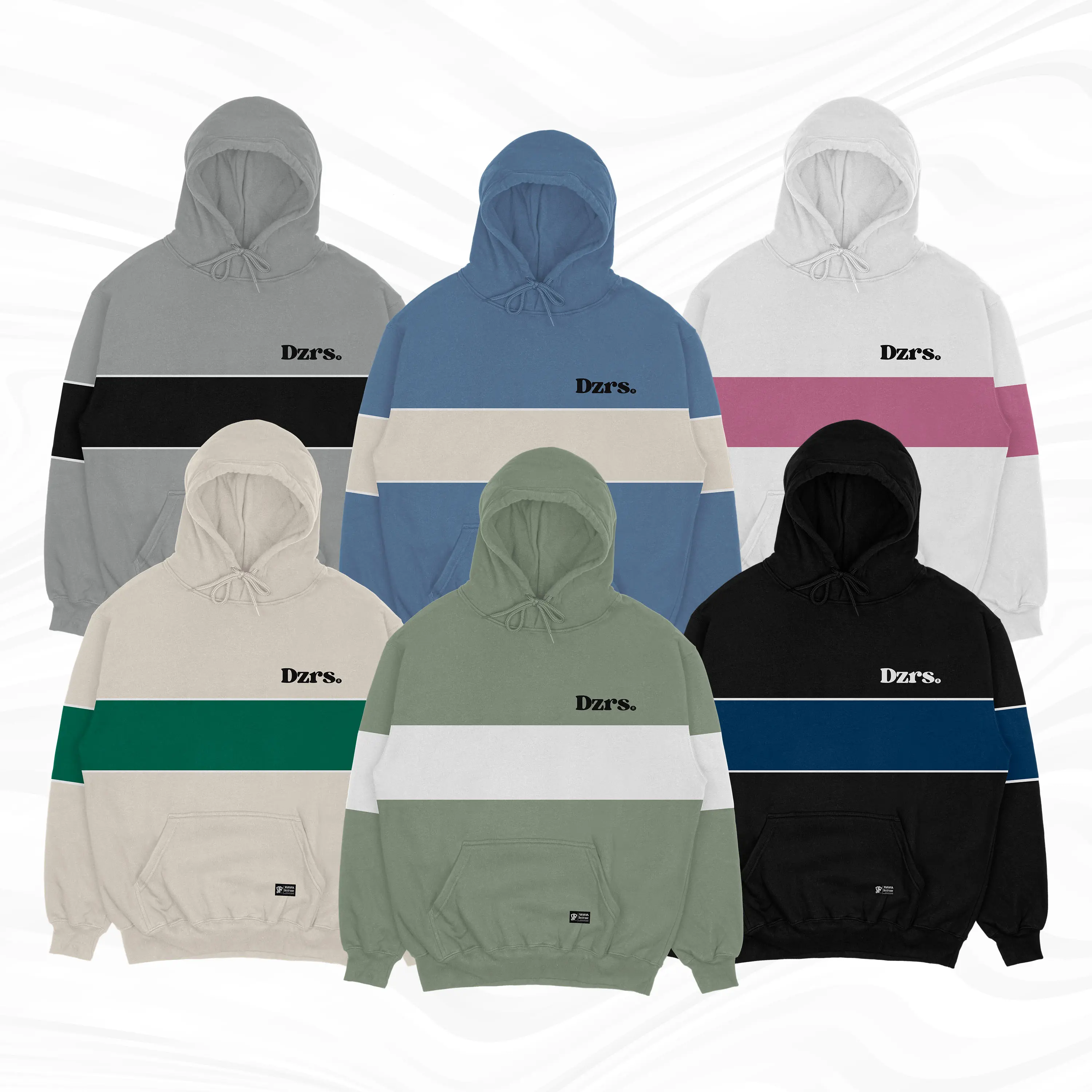 Dezirose Hoodie Stripe Two Colour - Sweater Hoodie Pria Wanita Distro Fleece Tebal Premium 280gsm Size M-XXL (6 Colour)