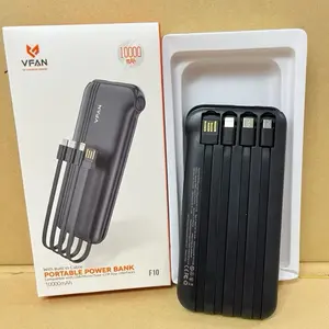 VFAN Portable Power Bank 10.000MAH F10 Competible With USB/MICRO/Type-C/IP Four Interfaces