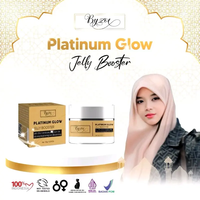 Byzoe Glowing Booster Platinum Glow jelly booster mencerahkan mengencangkan wajah Memutihkan Pelembab Pencerah Hitam Perawatan 0