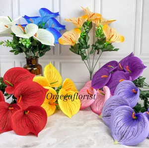 Bunga Aron Panda Cabang 5 calalily Bunga Artificial / Bunga Plastik / Bunga Dekorasi / Dekorasi Pernikahan / Pernikahan