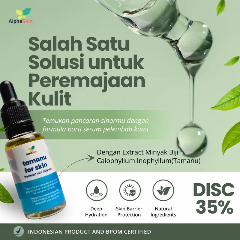 TAMANU FOR SKIN BPOM SERUM Perawatan Wajah Bopeng ANTI Aging & Mencerahkan 3