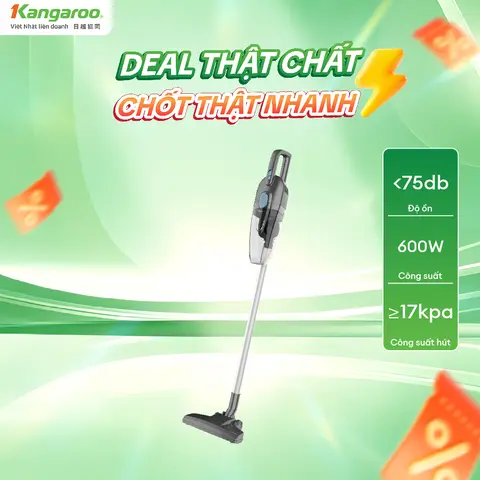 Máy hút bụi cầm tay Kangaroo KGVC6S2E- Công suất 600W, công suất hút 17kpa