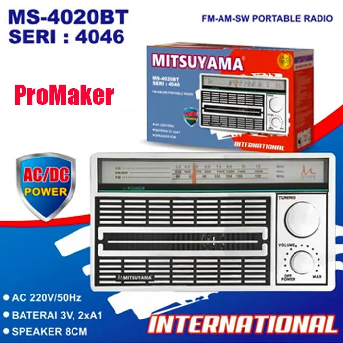 COD Radio Jadul Portable International FM/AM/SW Mitsuyama MS-4046 Original Radio Portable Termurah