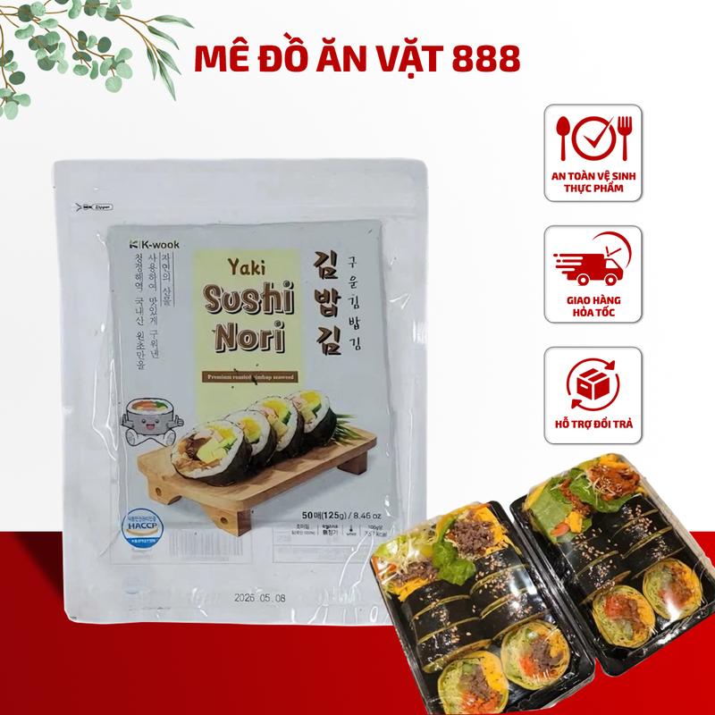 Rong Biển Cuộn Cơm 50 Lá 125g Hàn Quốc Sử Dụng Cuộn KimBap Sushi Dễ Cuộn Dinh Dưỡng Cao