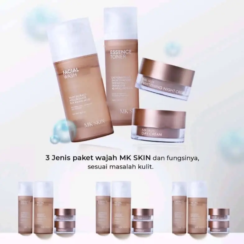 MK SKIN BY MAHARANI KEMALA PAKT SKINCARE Perawatan Facial Wajah (GRATIS SUNSCREEN/MOISTURIZER RANDOM) Mencerahkan Muka Pelembab Moisturizer Membersihkan Berminyak 3