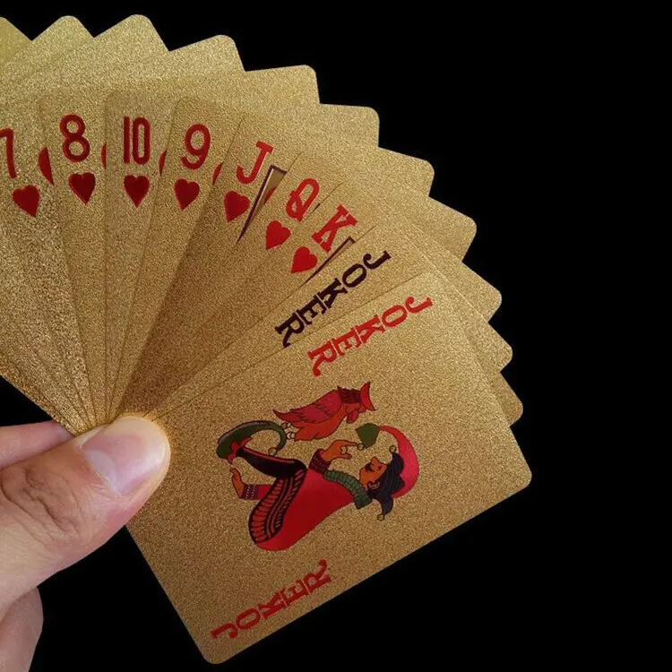 Kartu Remi Poker Bahan Lapisan Foil Waterproof Dollar - TH73A - Golden 3
