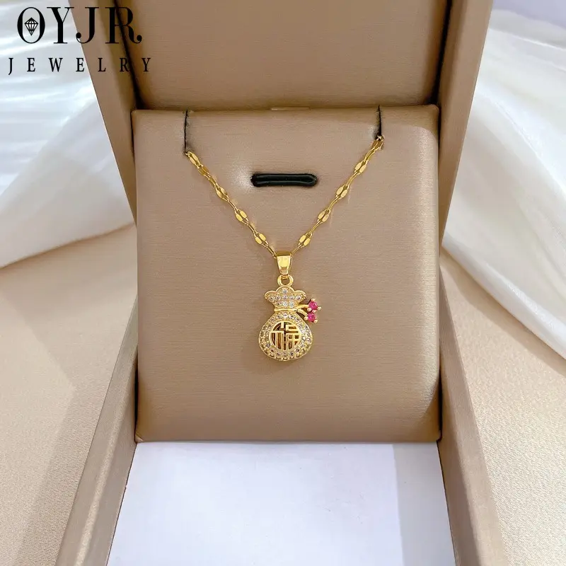 OYJR Dây chuyền  Women  Jewelry cá tính Túi Phúc titan  Chain không rỉ trung quốc thời trang vòng cổ nữ Trang Sức