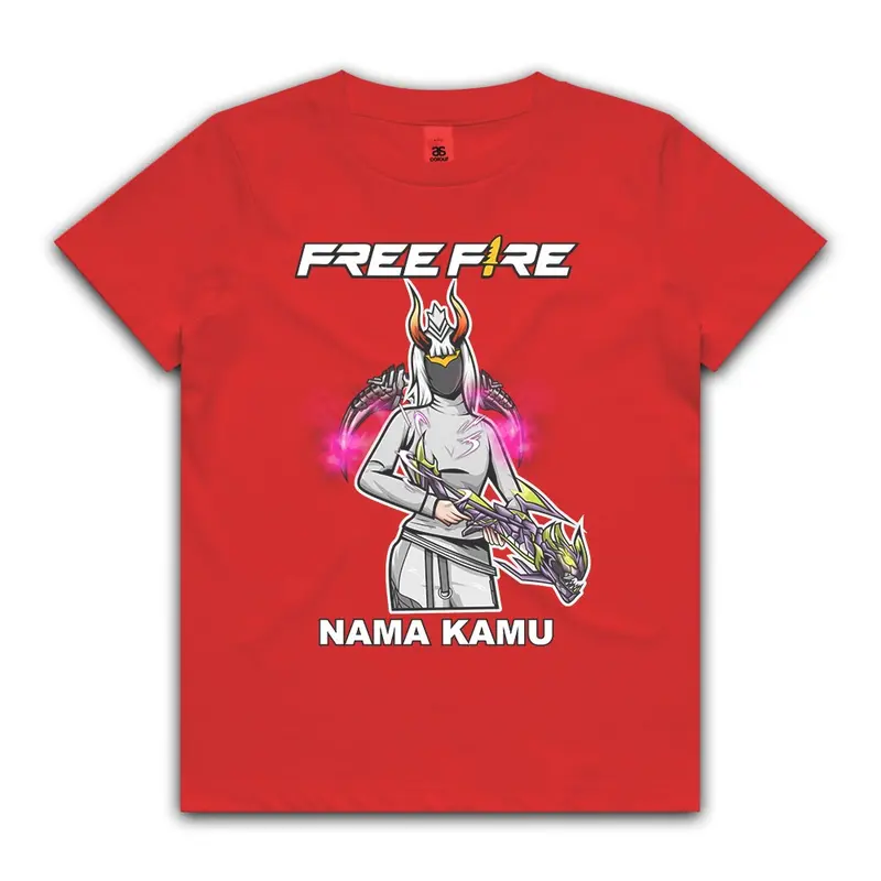 Baju kaos Freefire anak Character girl atasan anak gambar freefire character girl 0