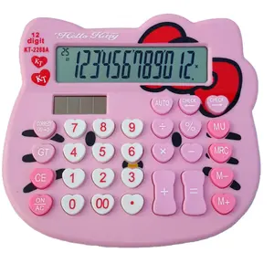 KALKULATOR Kepala HELLO KITTY KT 2288A / KALKULATOR 12 DIGIT PINK SANRIO MURAH CUTE SOLAR FREE BATERAI Calculator matematika anak dewasa kantor unik lucu Karakter