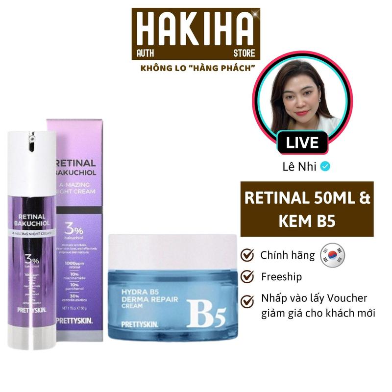 Ps. Prettyskin Combo Kem dưỡng Retinal 50ml + Kem dưỡng B5 Prettyskin 52ml